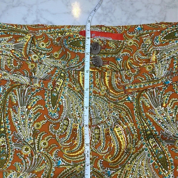 Cartonnier by Anthropologie Persimmon Paisley Cropped Pants Size 2 - Picture 9 of 10